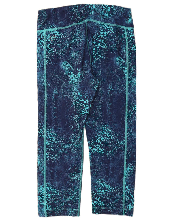 PUMA Womens Abstract Pattern Capri Leggings Reino Unido 12 Poliéster Azul Médio
