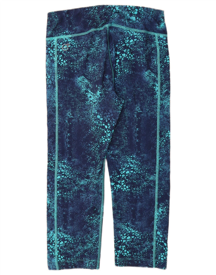 PUMA Womens Abstract Pattern Capri Leggings Reino Unido 12 Poliéster Azul Médio
