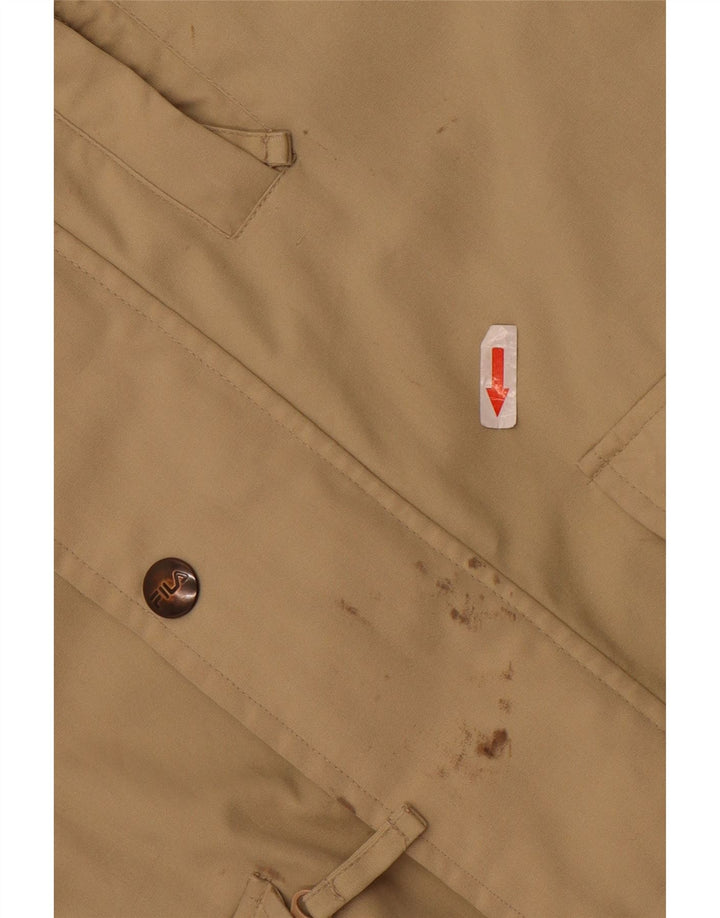 Jaqueta corta-vento masculina Fila com capuz IT 52 XL poliéster bege