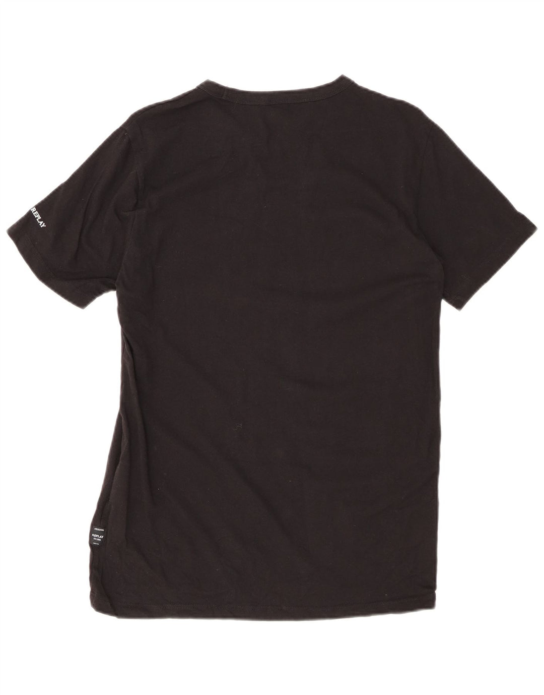 REPLAY Camiseta masculina gráfica Top médio algodão preto