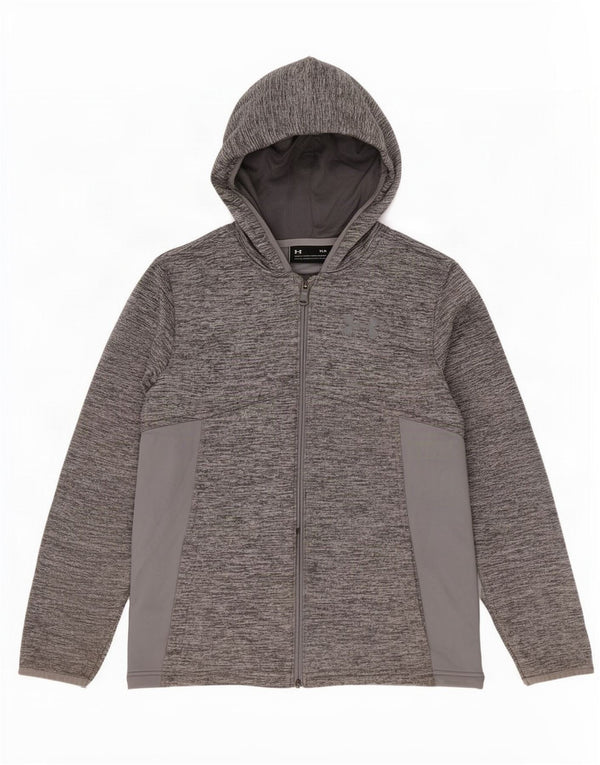 Suéter Under Armour Boys Cold Gear Zip com capuz 11-12 anos grande cinza