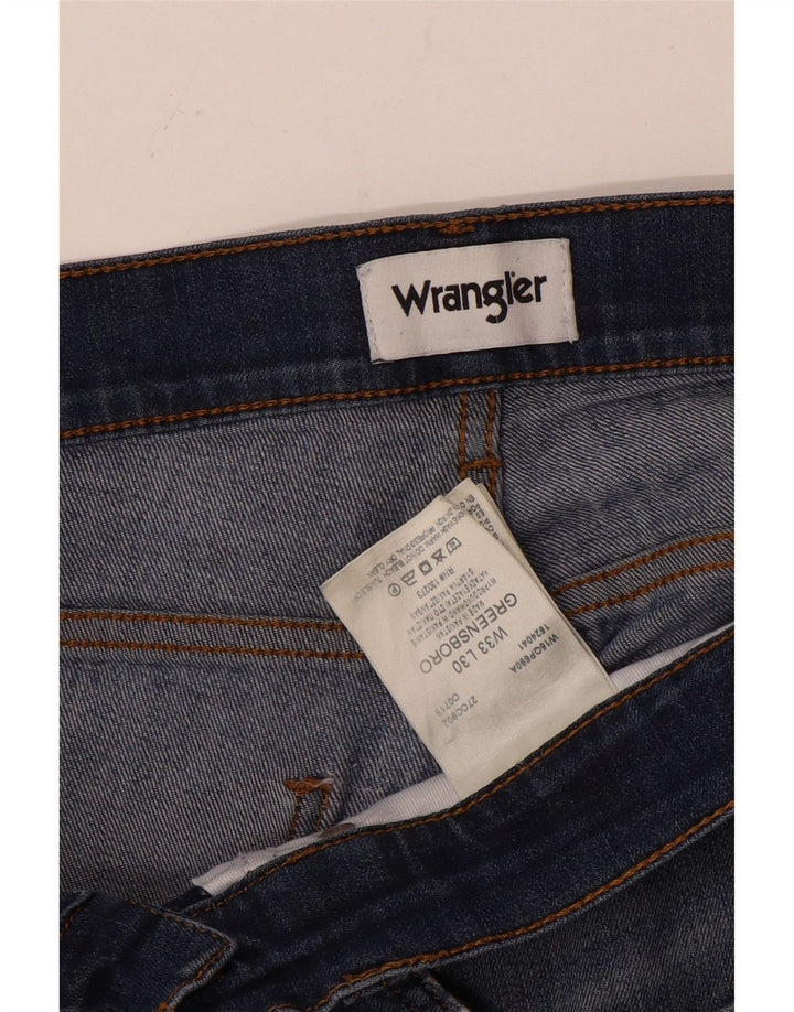 Wrangler Masculino Greensboro Slim Jeans W33 L30 Azul Marinho Poliéster