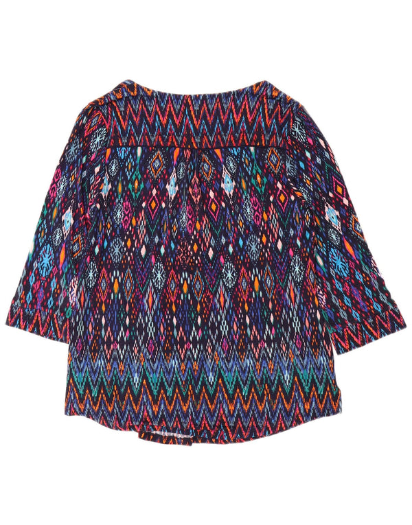 Blusa feminina MONSOON manga 3/4 UK 10 pequena multicolorida Ikat