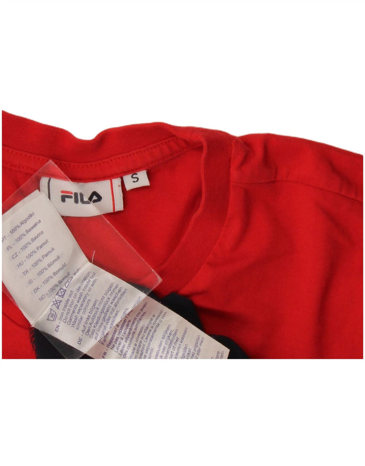 Fila Mens Graphic T-Shirt Top Pequeno Multicolorido Colorblock Algodão