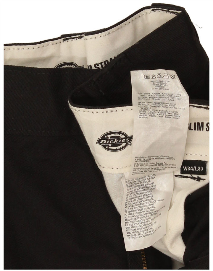 Calças Chino Masculinas Dickies Slim Straight W34 L30 Poliéster Preto