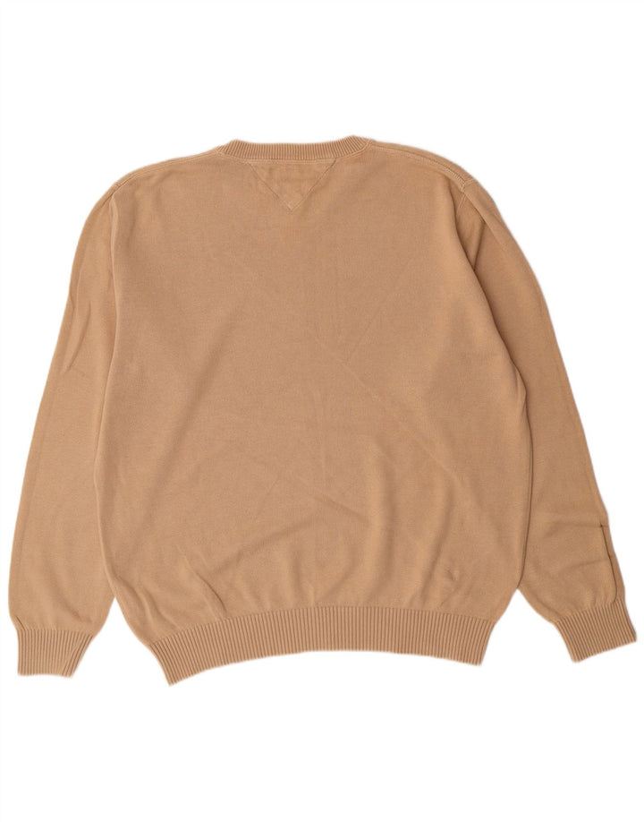 Suéter masculino TOMMY HILFIGER com gola redonda XL algodão bege