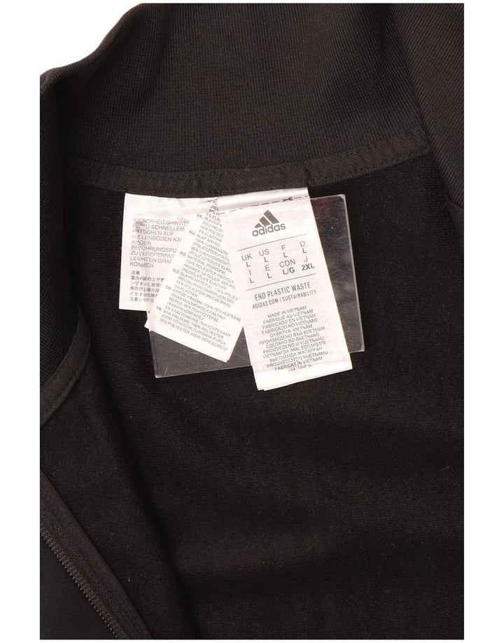 Adidas Mens Treino Top Jaqueta Grande Poliéster Preto Esportes