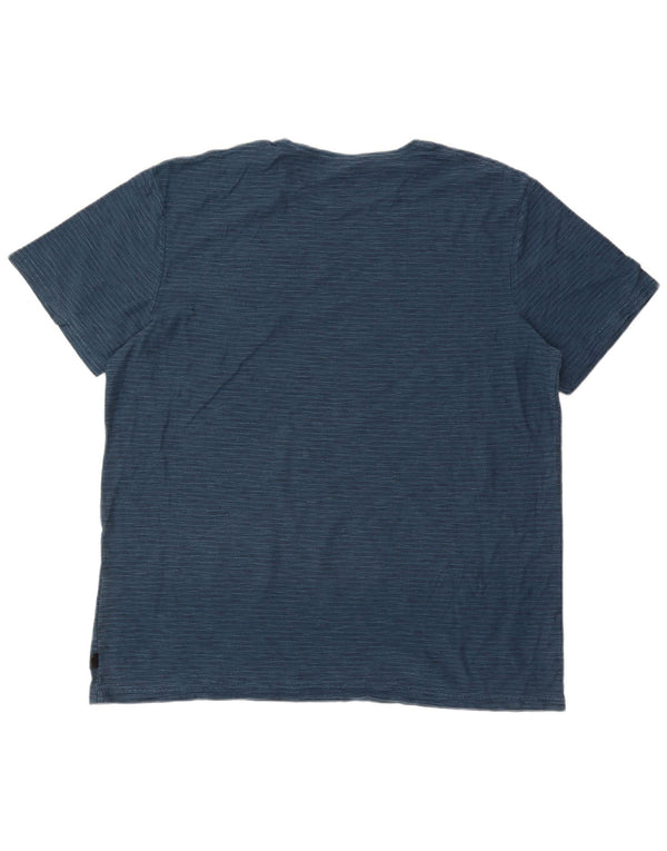 Camiseta masculina Quiksilver Modern Fit Top 2XL algodão listrado azul