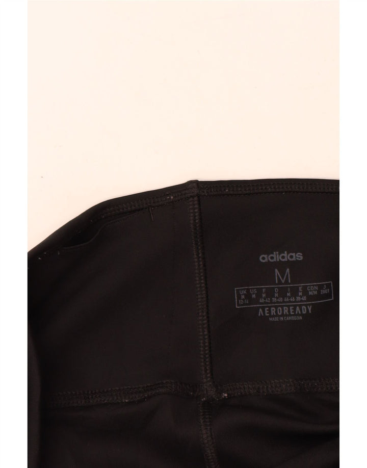 ADIDAS Womens Aeroready Leggings UK 12/14 Médio Preto Poliéster