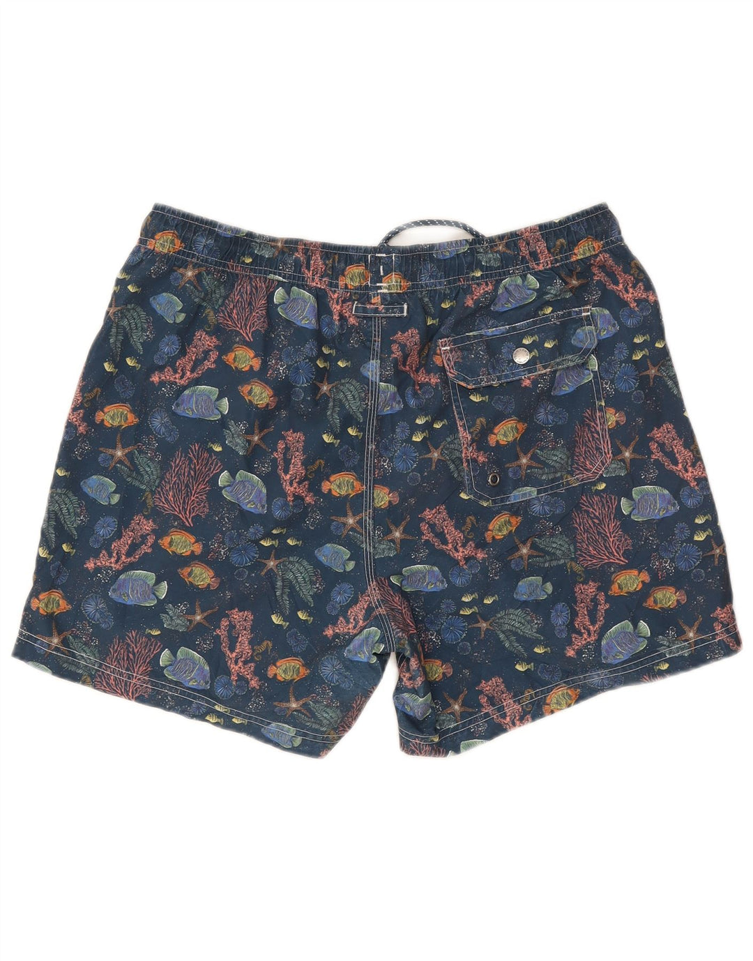 Shorts de banho masculino John Lewis com padrão abstrato grande poliéster azul marinho