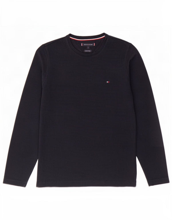 Tommy Hilfiger Top masculino manga comprida pequeno algodão azul marinho