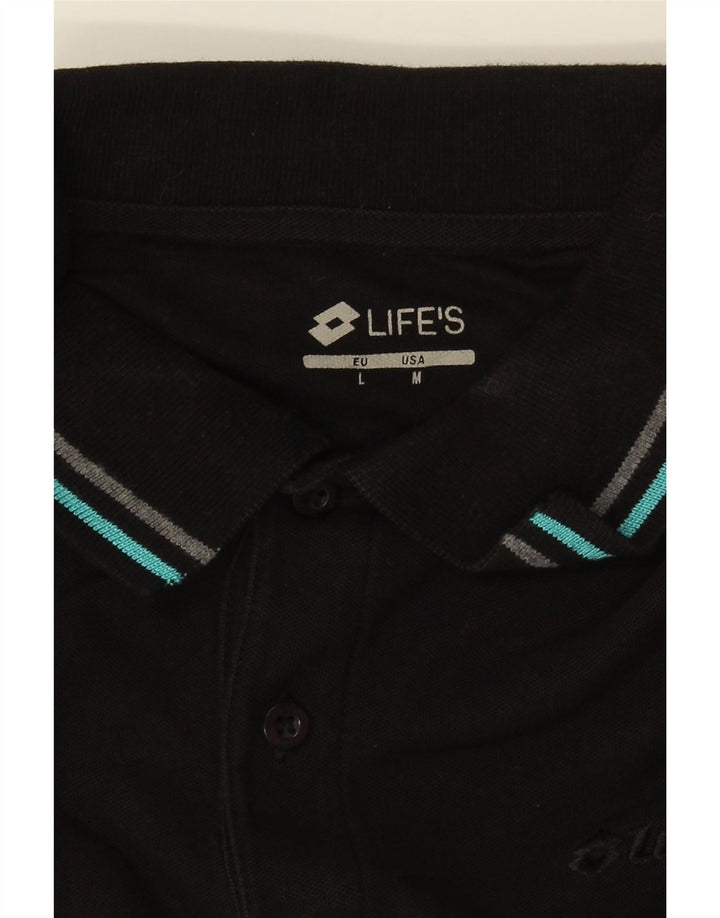 Camisa polo masculina Life's Lotto preta média