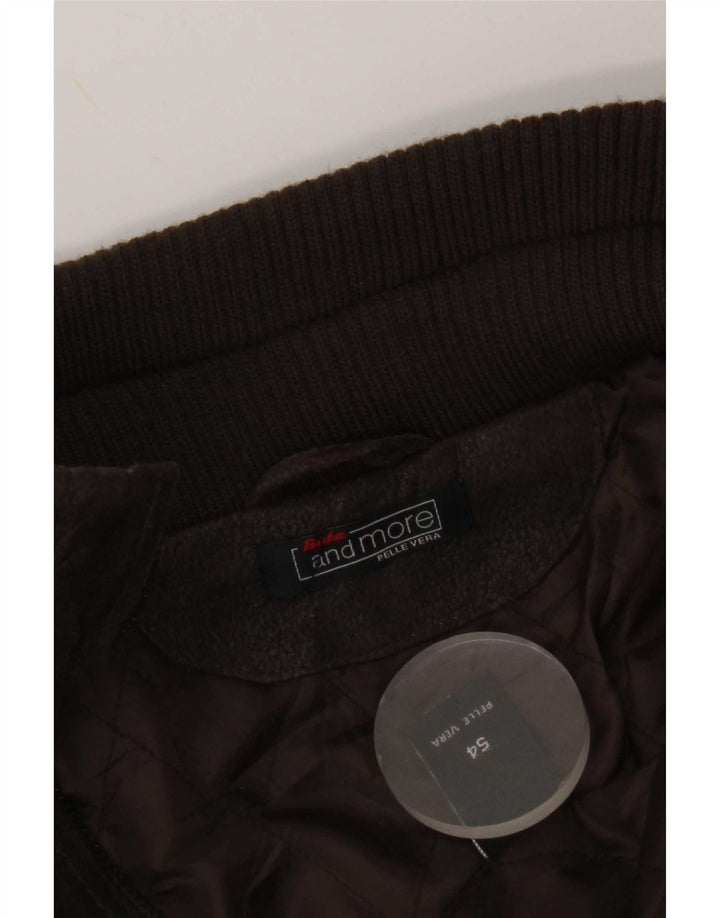 Jaqueta de couro militar masculina Bata and More IT 54 2XL marrom