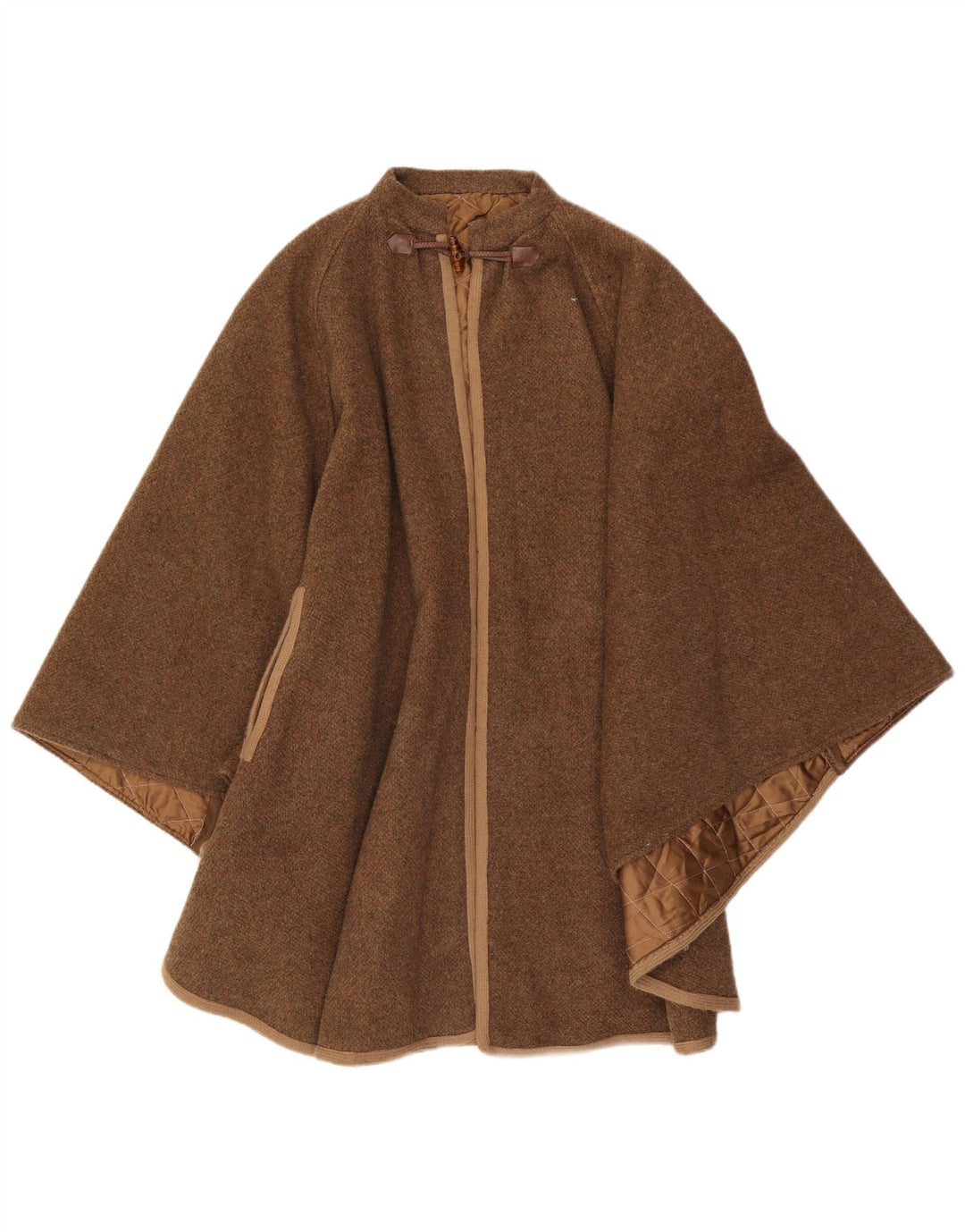 Casaco Poncho Vintage Feminino Tamanho Único Marrom