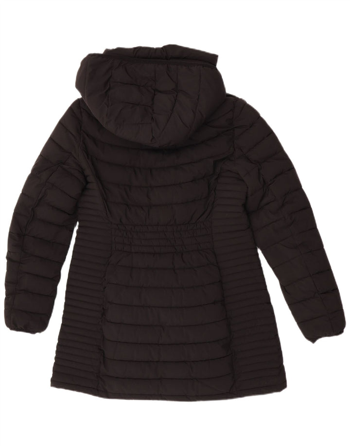 Casaco acolchoado com capuz feminino Dkny UK 12 poliéster preto médio