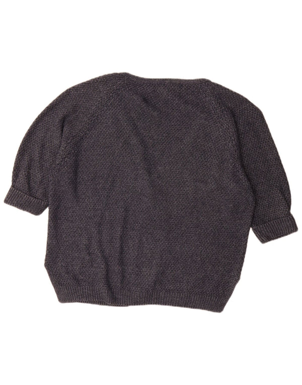 Suéter cardigã aberto de manga 3/4 Fat Face feminino grande Reino Unido 18 XL cinza