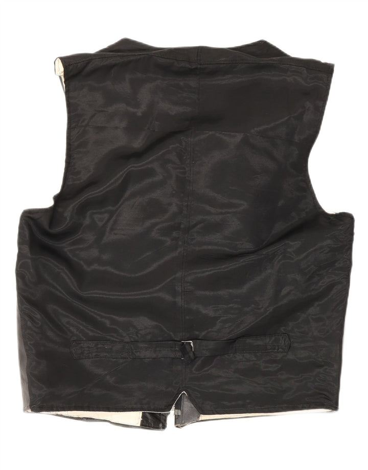 Colete de couro masculino VINTAGE grande preto