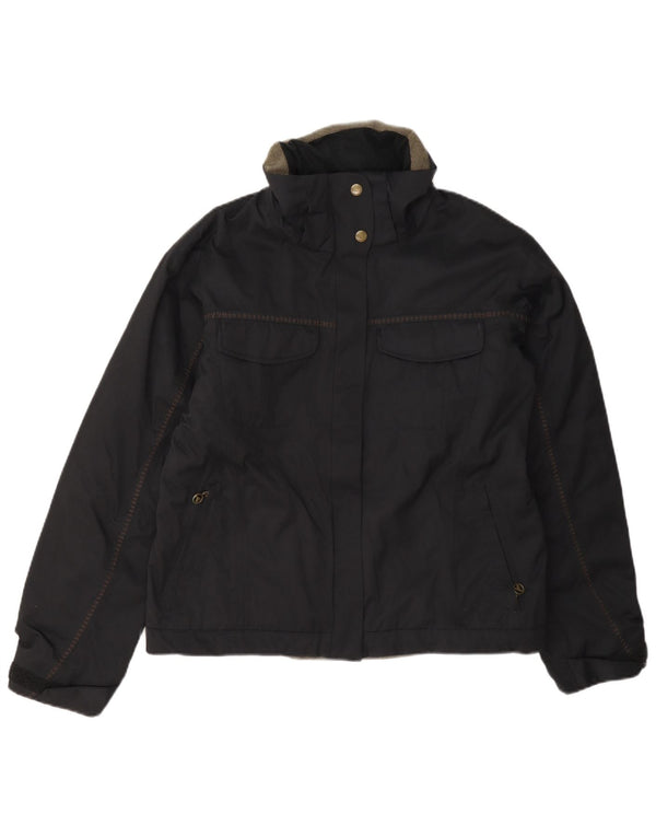 Jaqueta corta-vento feminina Columbia UK 14 médio preto nylon