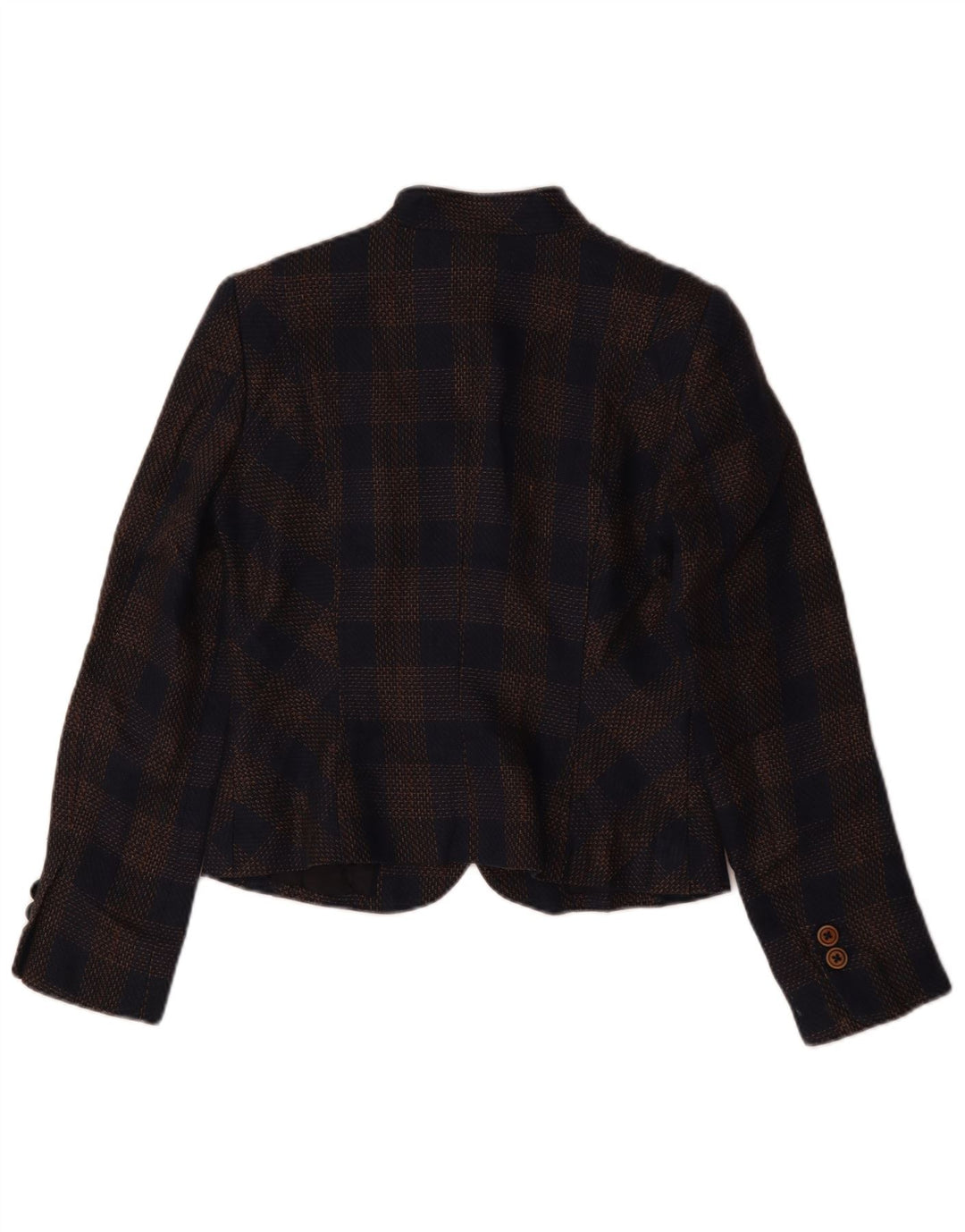 Jaqueta blazer feminina Brooks Brothers EUA 4 pequena xadrez azul marinho