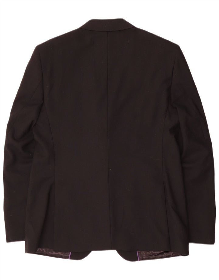 Jaqueta blazer masculina Marks & Spencer sob medida com 2 botões Reino Unido 42 grande preta