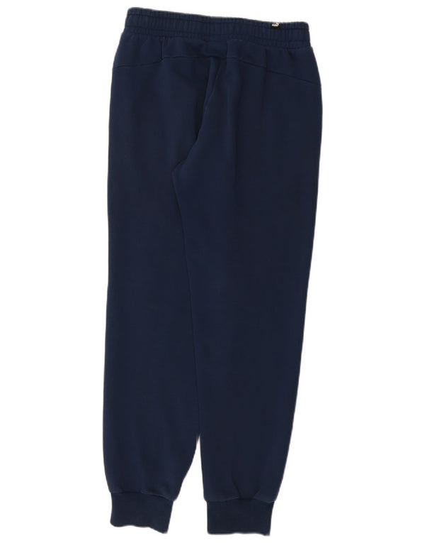 Calça de treino masculina Puma Graphic Joggers pequeno algodão azul marinho