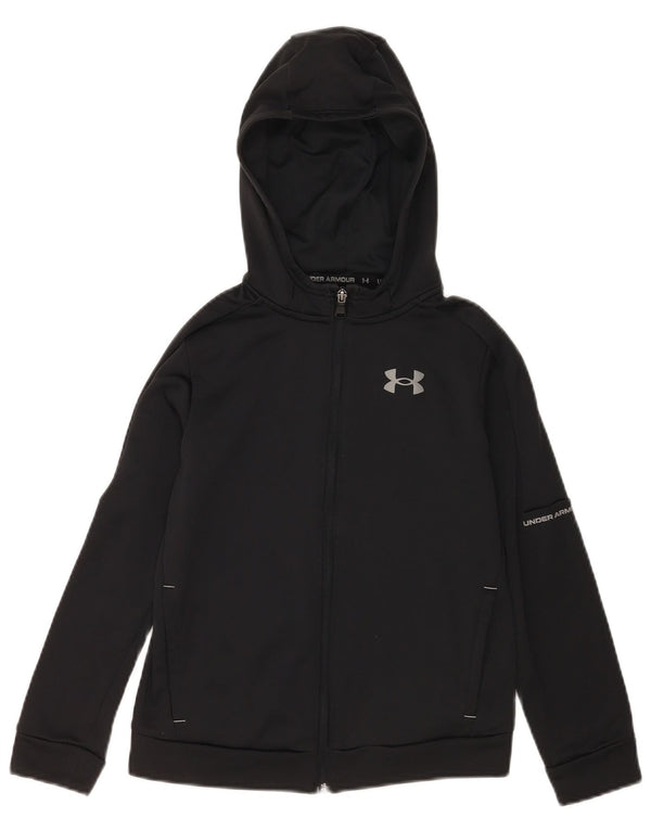 Suéter Under Armour Boys Zip com capuz 9-10 anos médio preto poliéster