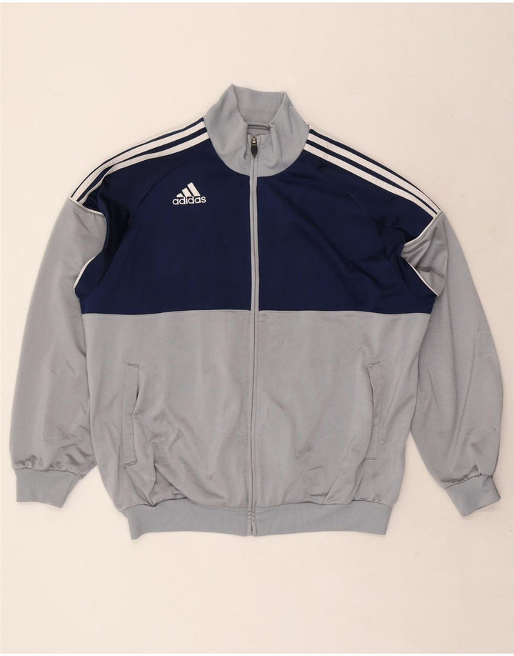 Adidas Mens Tracksuit Top Jacket XL Cinza Colorblock