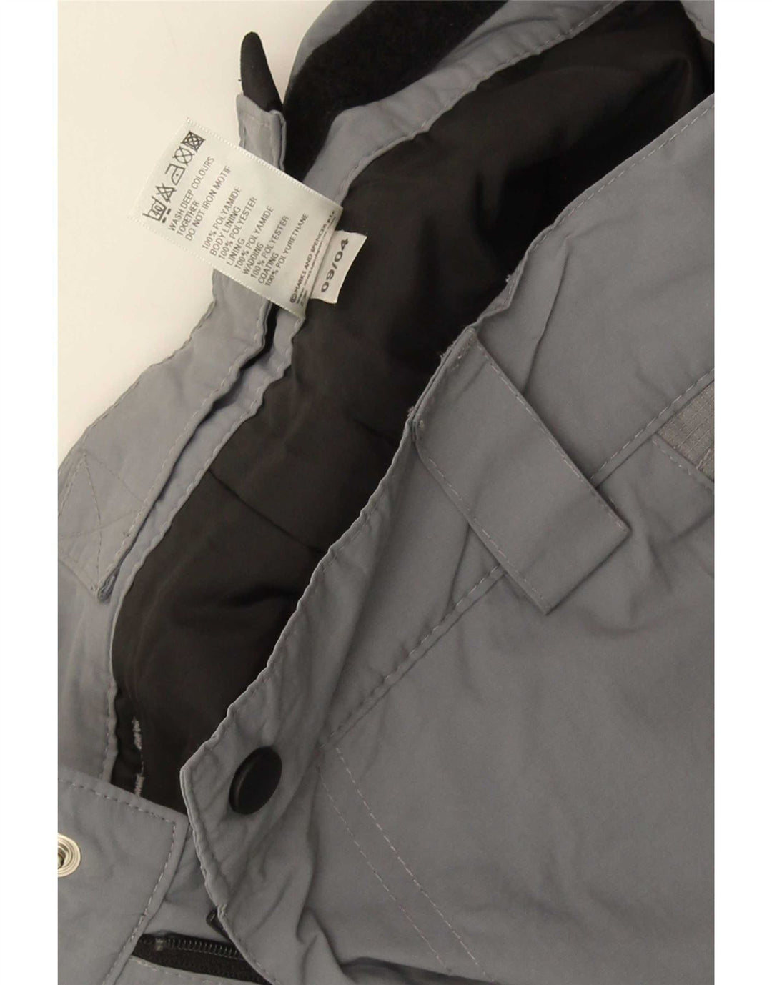 Marks & Spencer Calças casuais retas masculinas de poliéster cinza pequeno