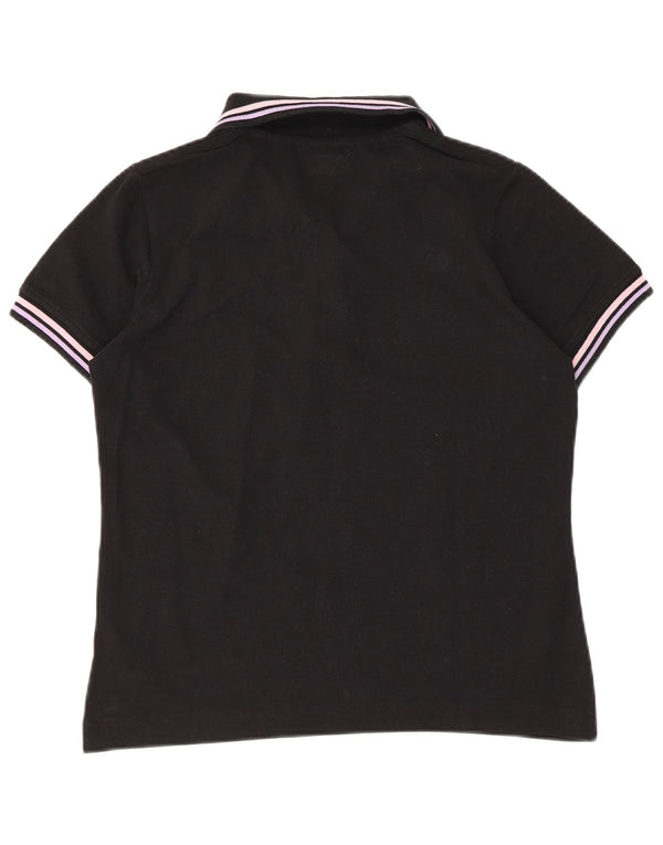 Camisa polo feminina Kappa UK 14 grande bloco colorido preto