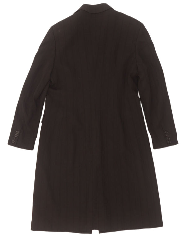 Sobretudo feminino Marella UK 12 lã listrada preta média