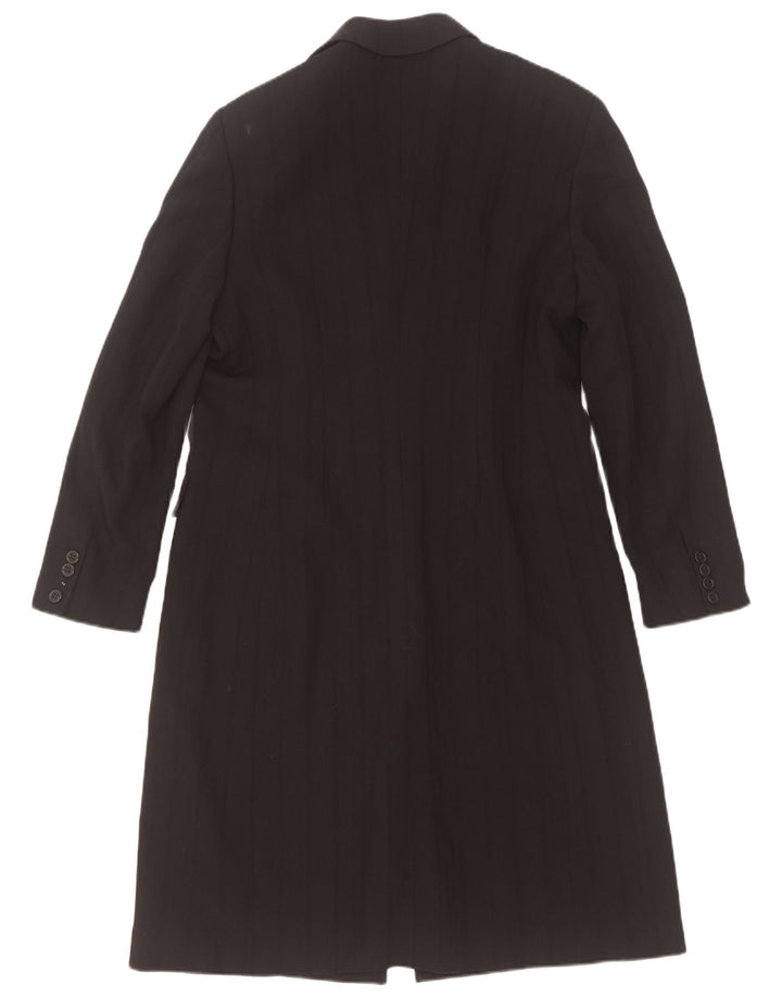 Sobretudo feminino Marella UK 12 lã listrada preta média