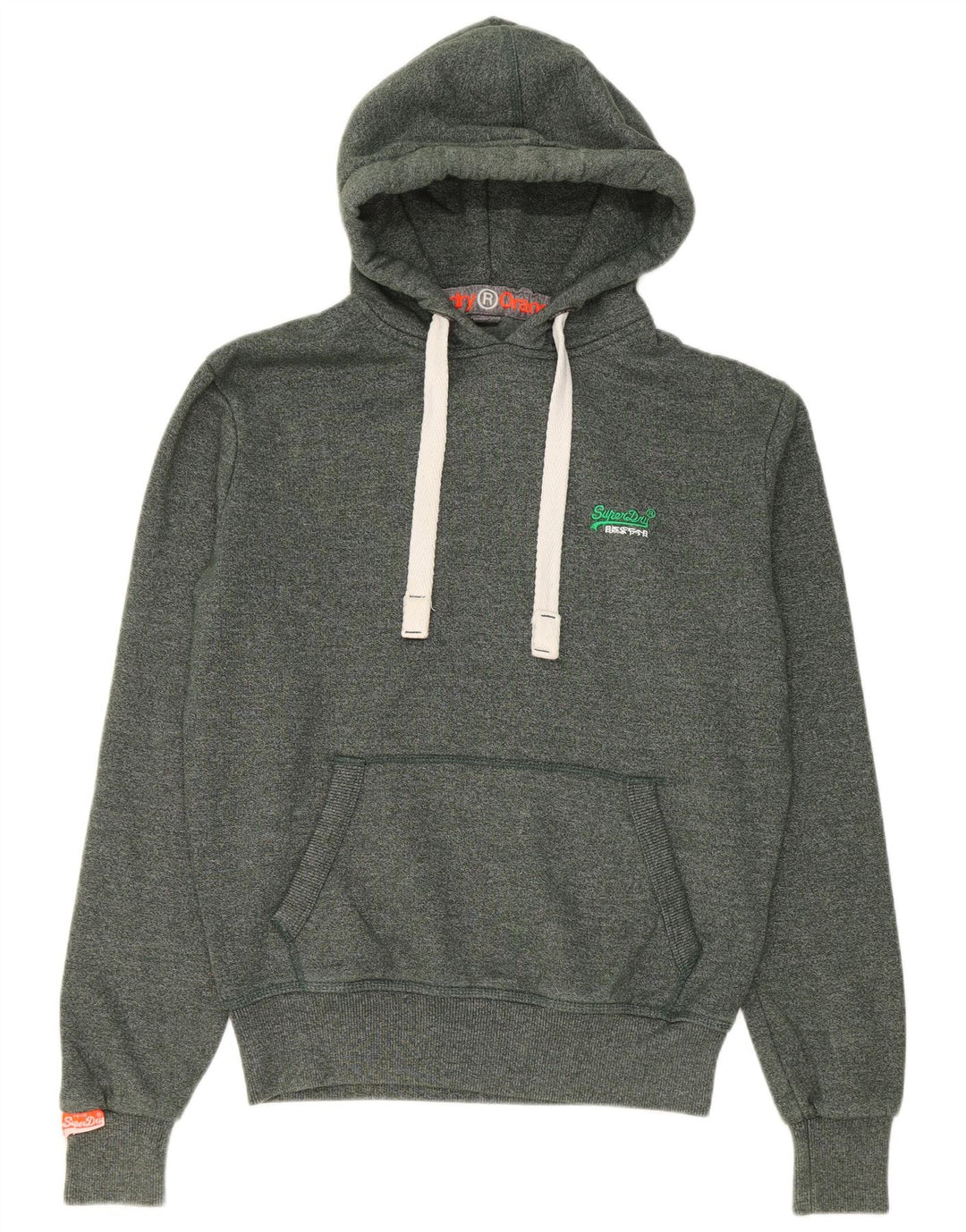 Suéter com capuz masculino Superdry algodão manchado verde médio
