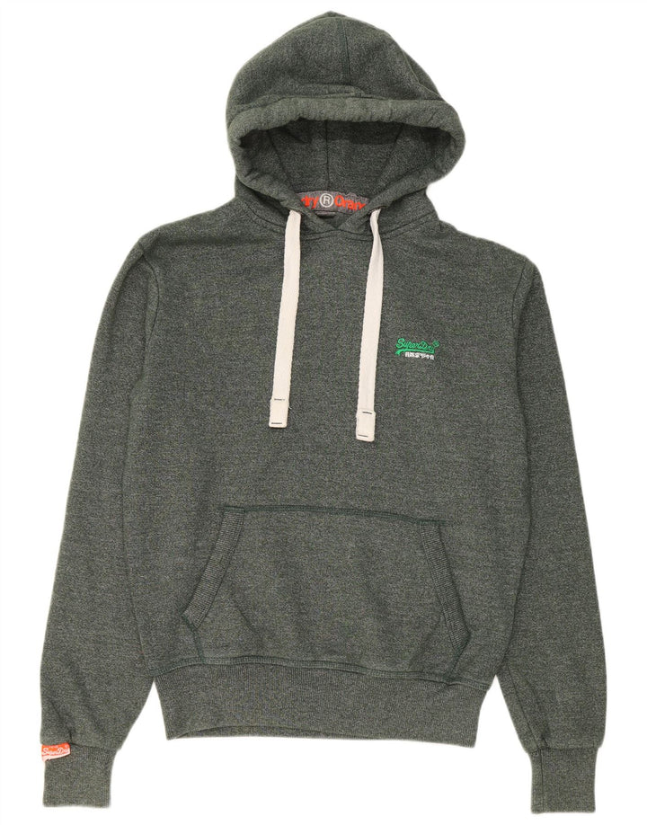 Suéter com capuz masculino Superdry algodão manchado verde médio
