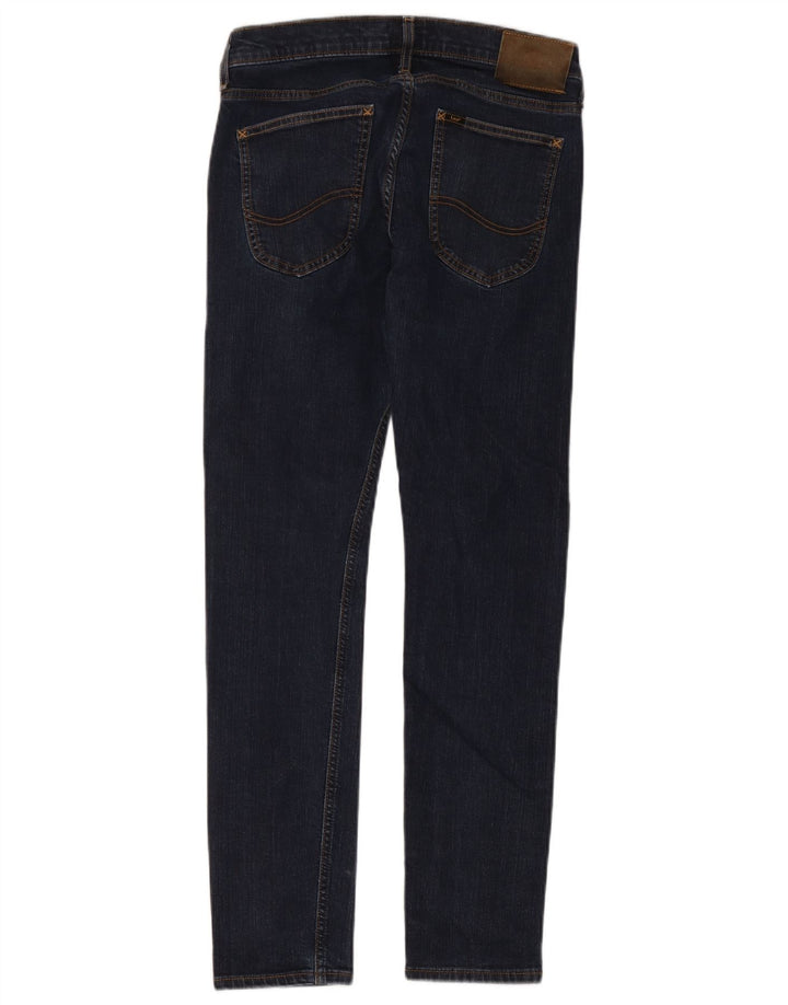 Lee Womens Luke Slim Jeans W29 L30 Azul Marinho Algodão