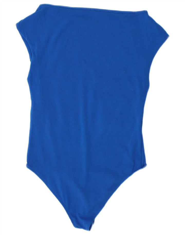 Body feminino ZARA UK 14 grande algodão azul