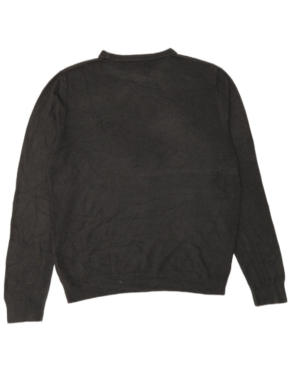 Suéter masculino Marks & Spencer com gola redonda, acrílico preto grande