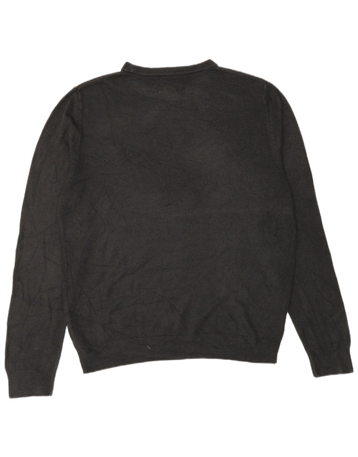 Suéter masculino Marks & Spencer com gola redonda, acrílico preto grande