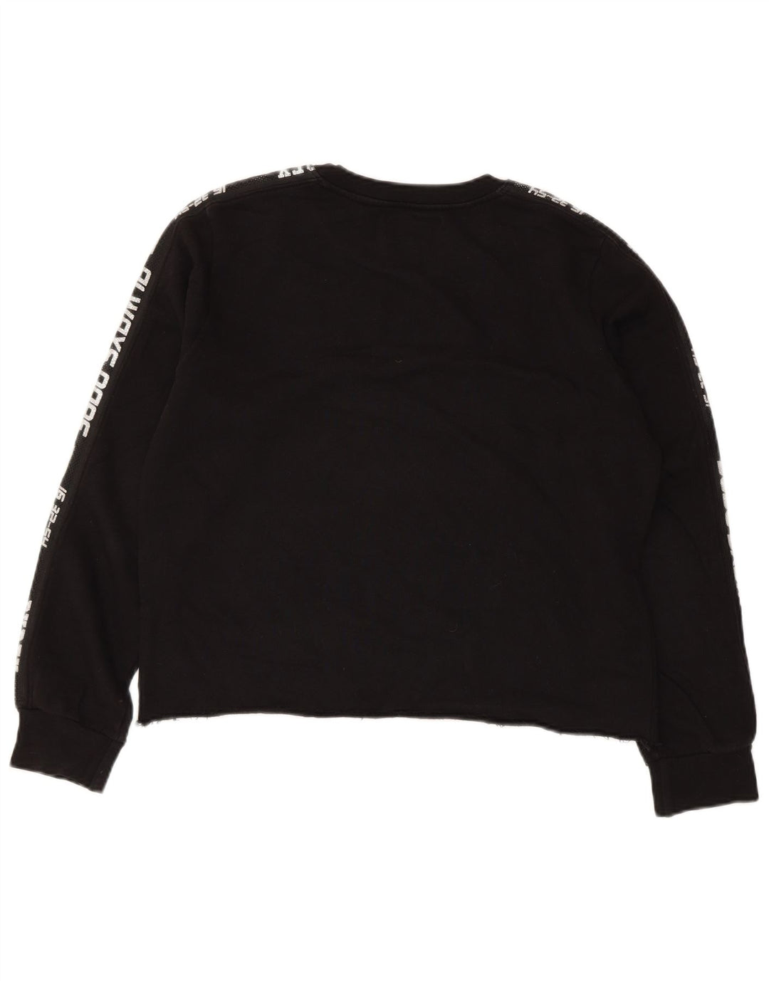 Suéter feminino PYREX com estampa gráfica cortada Reino Unido 16 grande algodão preto