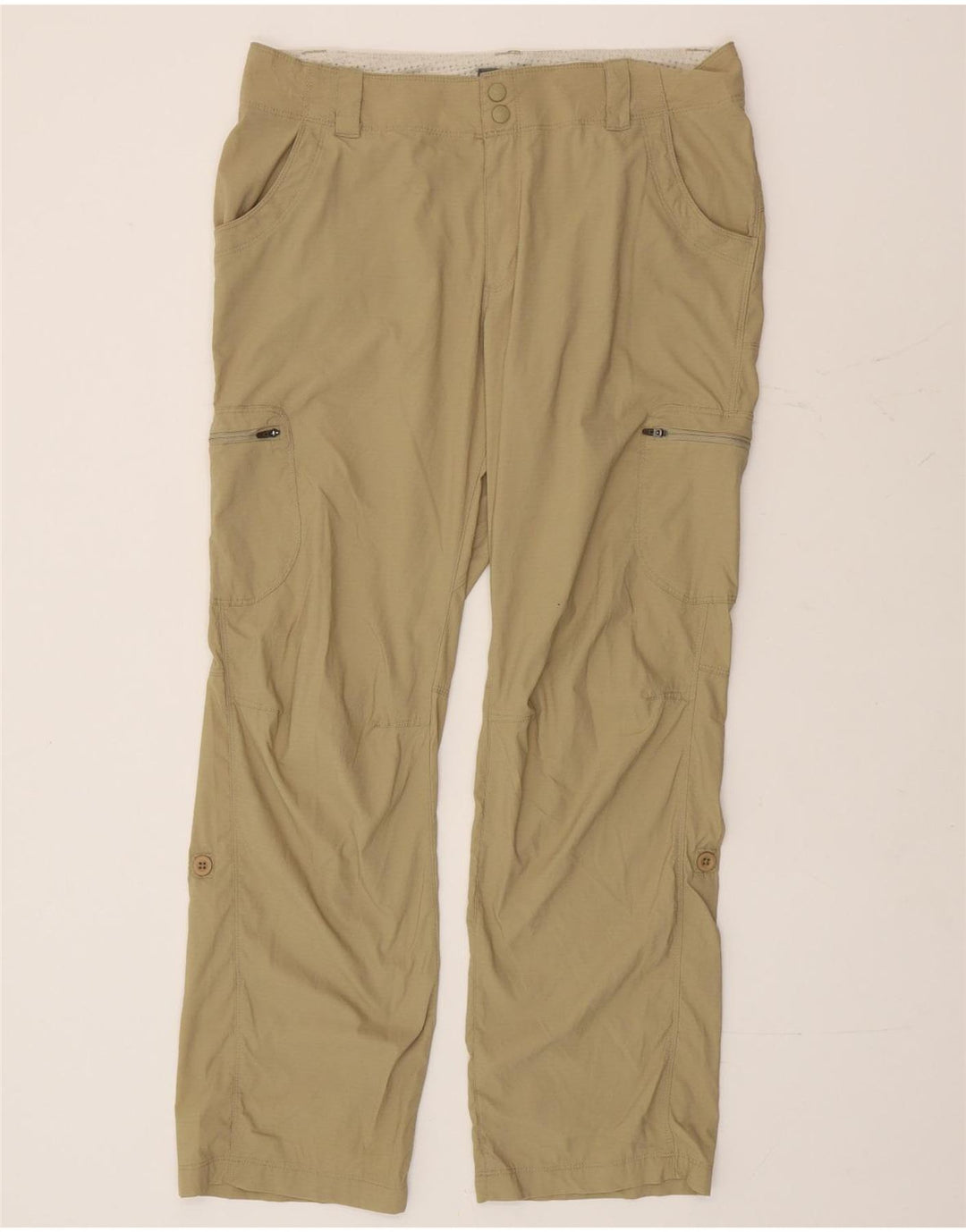 Calça cargo feminina reta L.L.Bean W34 L30 cáqui nylon
