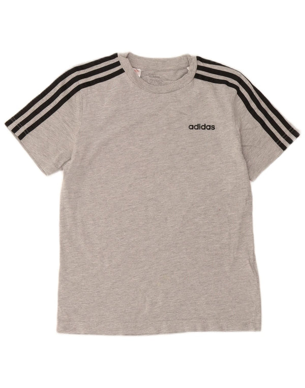 Camiseta masculina Adidas 11-12 anos algodão manchado cinza