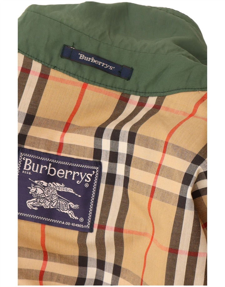 Jaqueta utilitária masculina Burberrys IT 52 grande algodão verde