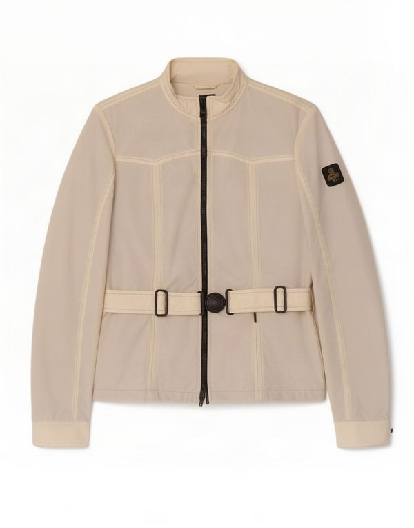 Jaqueta de chuva feminina Refrigiwear UK 10 pequena off white nylon