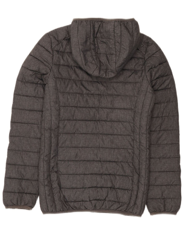 Jaqueta feminina acolchoada com capuz Ellesse UK 6 XS cinza nylon