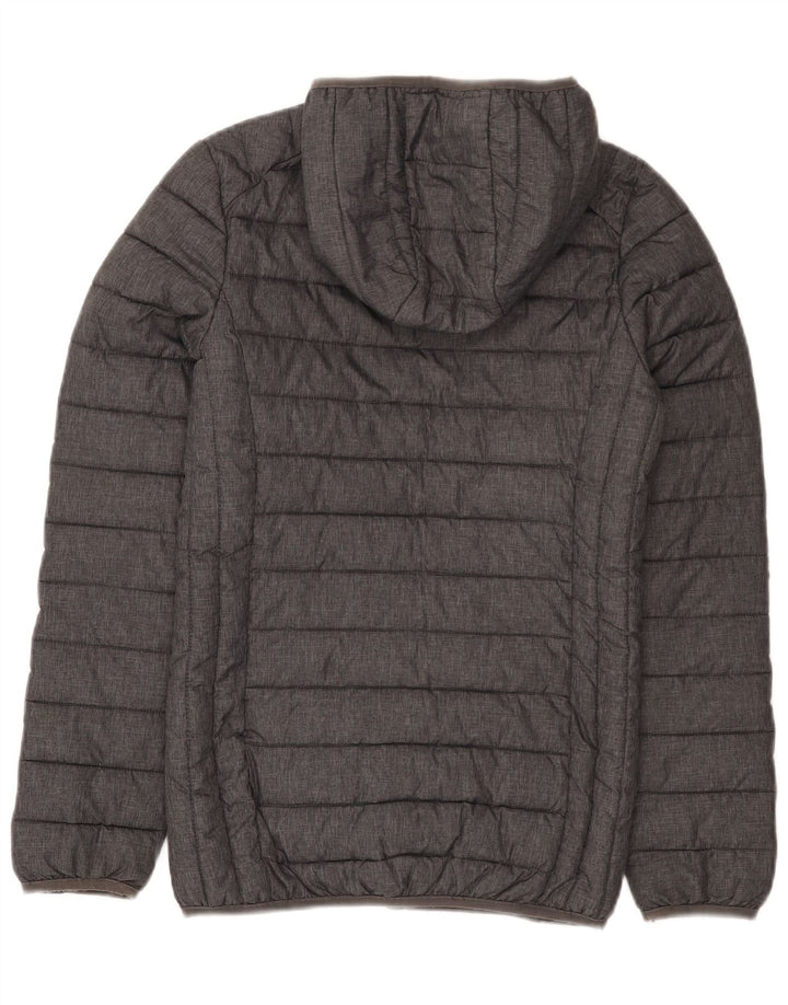 Jaqueta feminina acolchoada com capuz Ellesse UK 6 XS cinza nylon