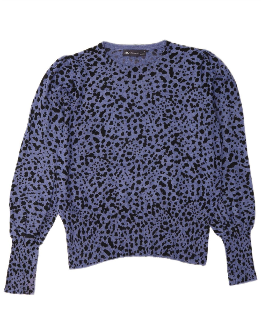 Suéter feminino Marks & Spencer com gola canoa Reino Unido 12 azul médio