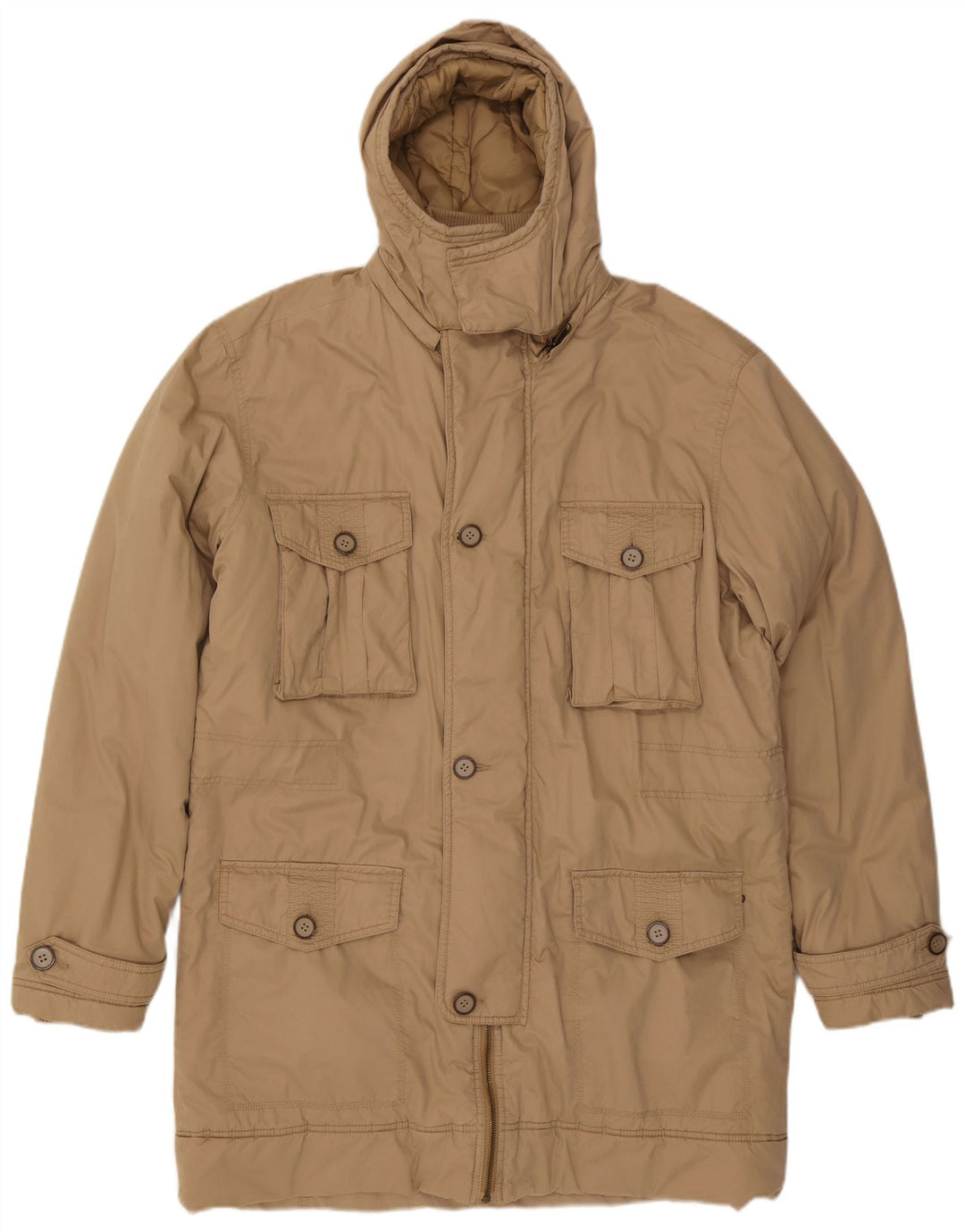Jaqueta Parka masculina com capuz Wrangler UK 44 2XL poliamida bege