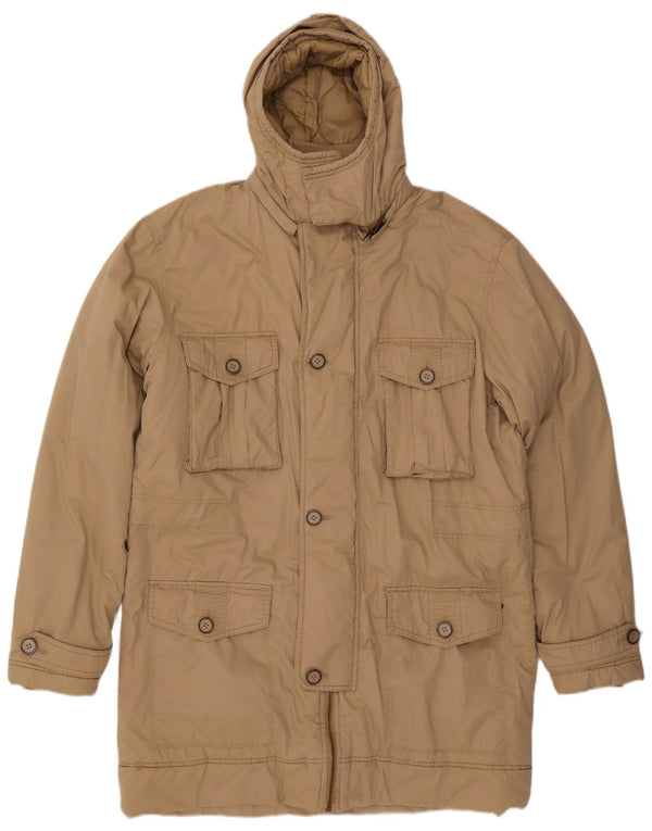 Jaqueta Parka masculina com capuz Wrangler UK 44 2XL poliamida bege