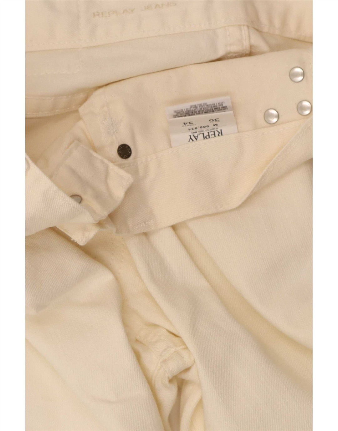 Replay Jeans reto masculino W30 L34 algodão bege