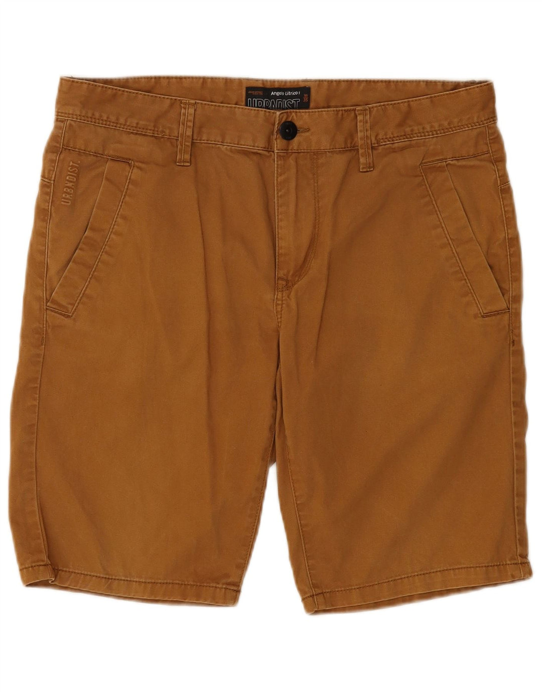 ANGELO LITRICO Shorts Chino Masculino W35 Grande Algodão Marrom