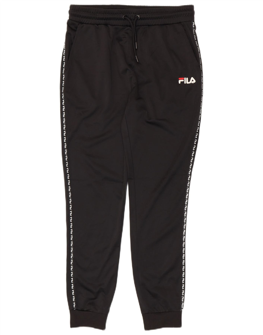 Calça de treino masculina Fila Graphic Joggers pequeno poliéster listrado preto
